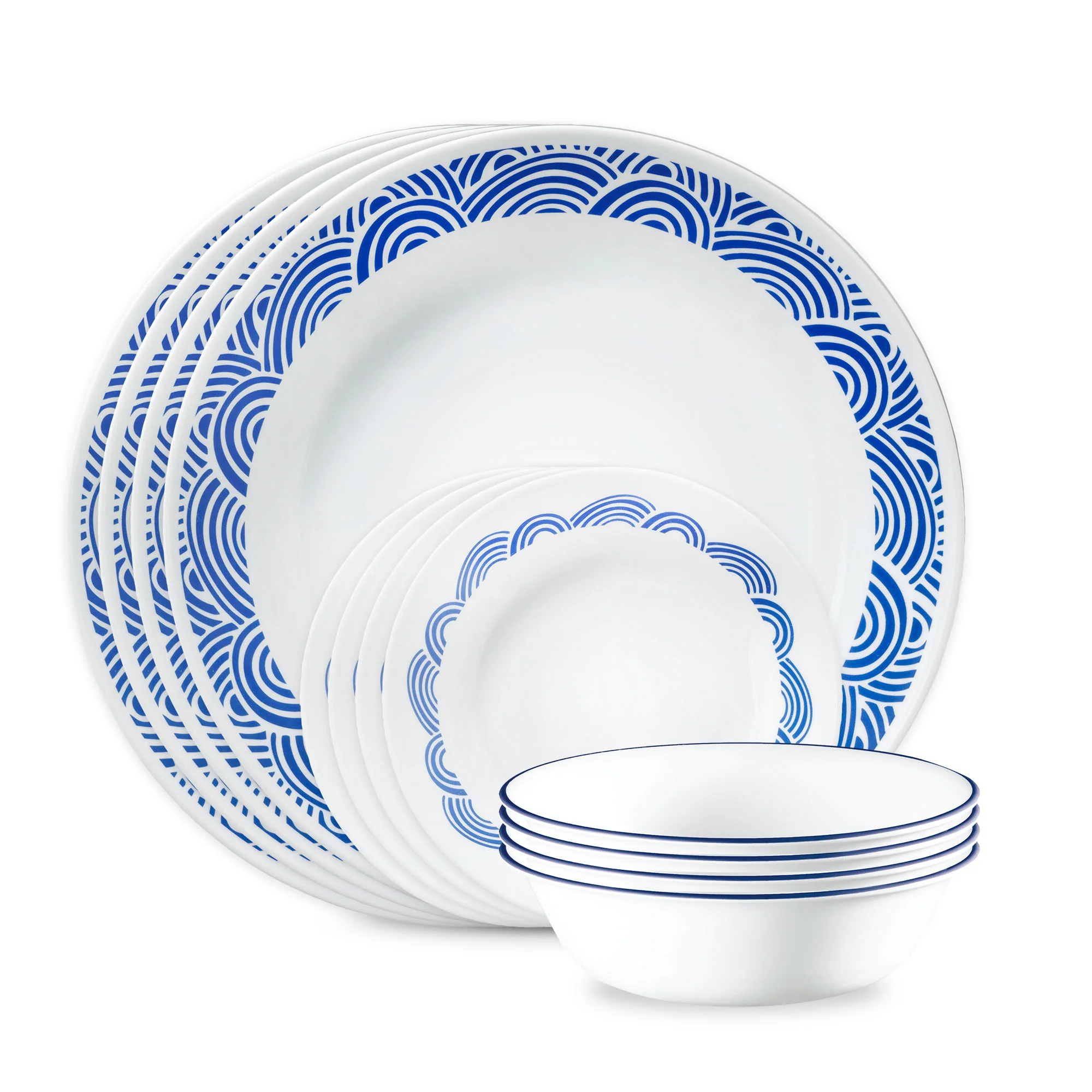 Corelle® Rolling Waves 18-piece Dinnerware Set, Service for 6 Plate