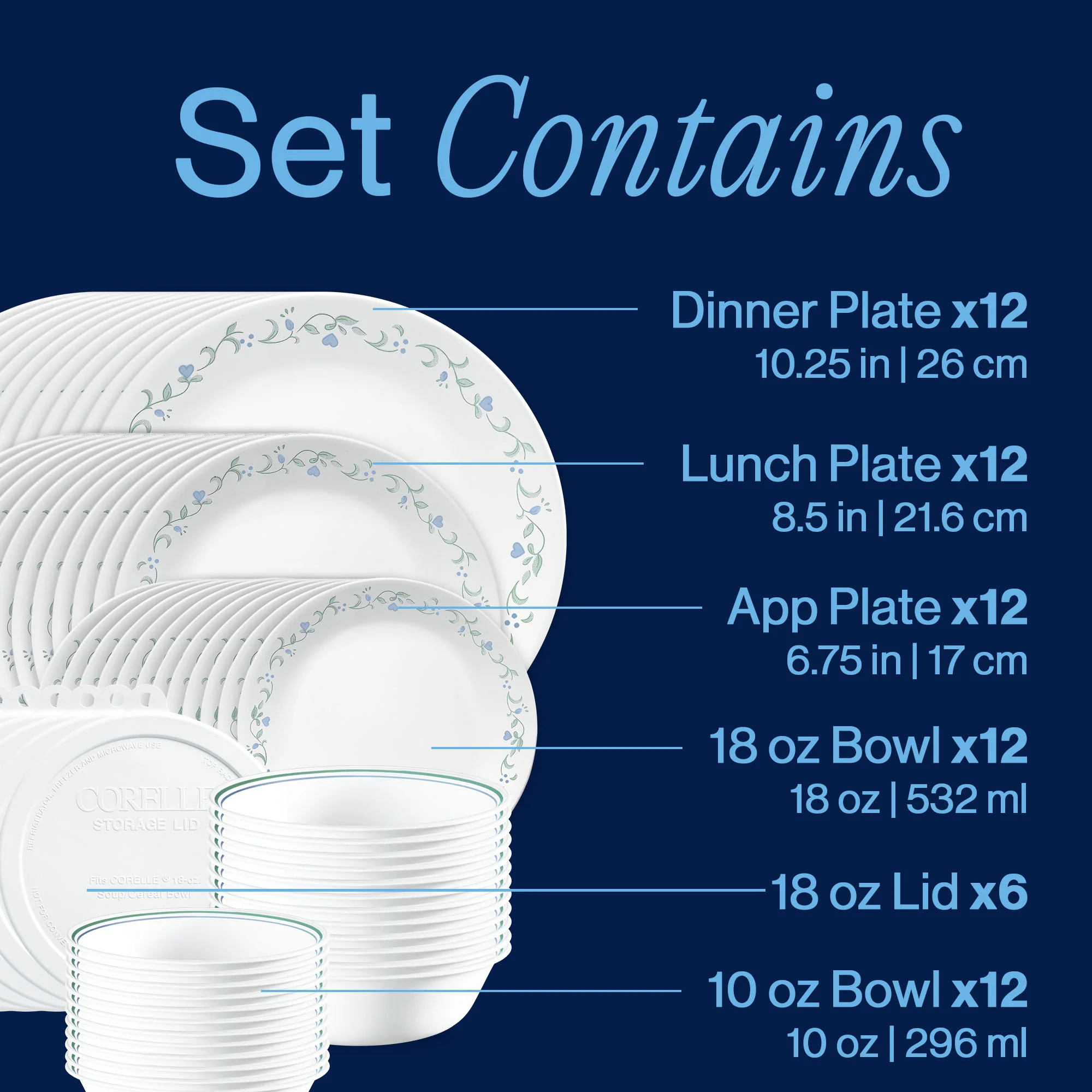 Corelle® Country Cottage 66-piece Dinnerware Set, Service for 12 - Image 2